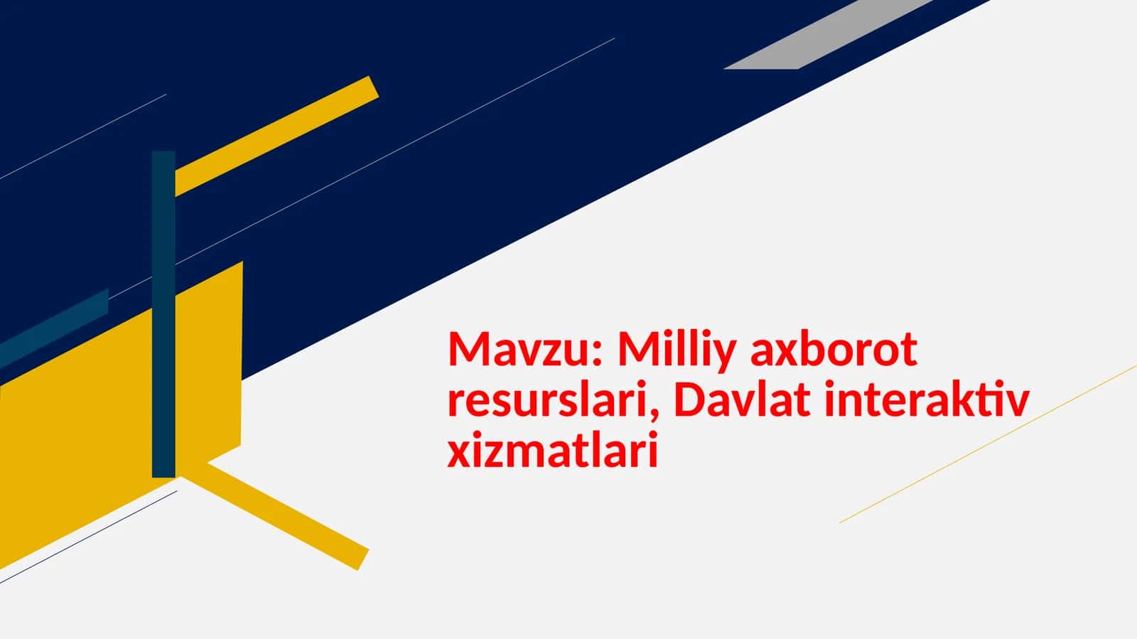 Milliy axborot resurslari, Davlat interaktiv xizmatlari