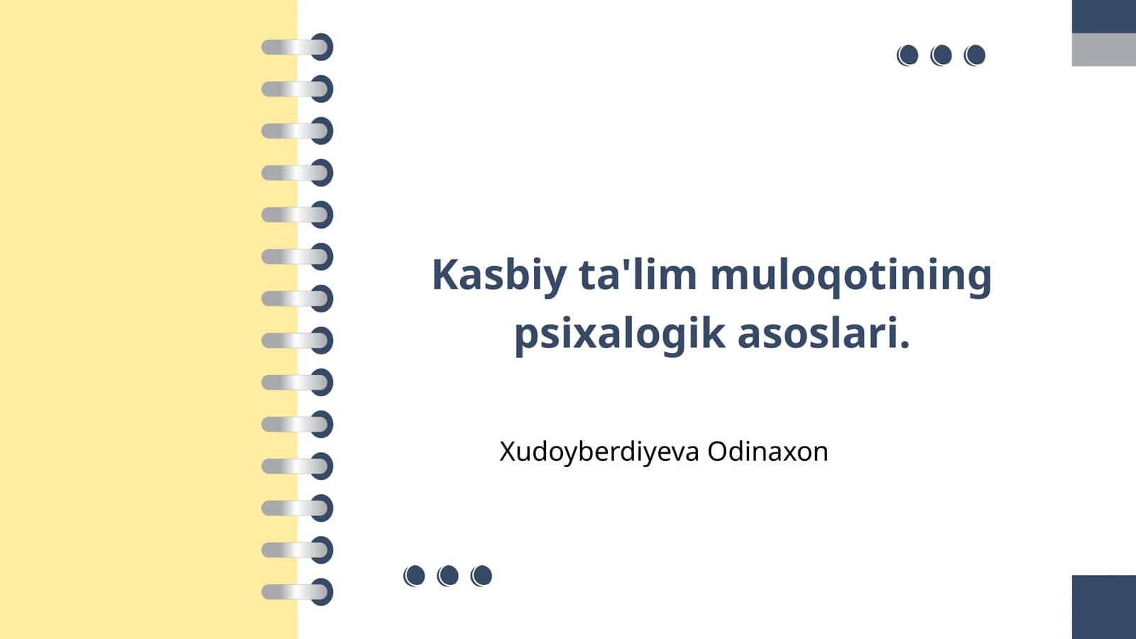 Kasbiy ta'lim muloqotining psixalogik asoslari