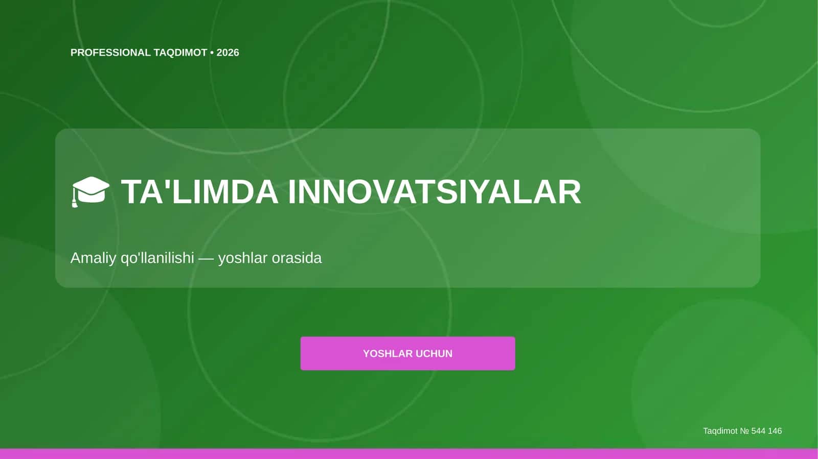 TA'LIMDA INNOVATSIYALAR