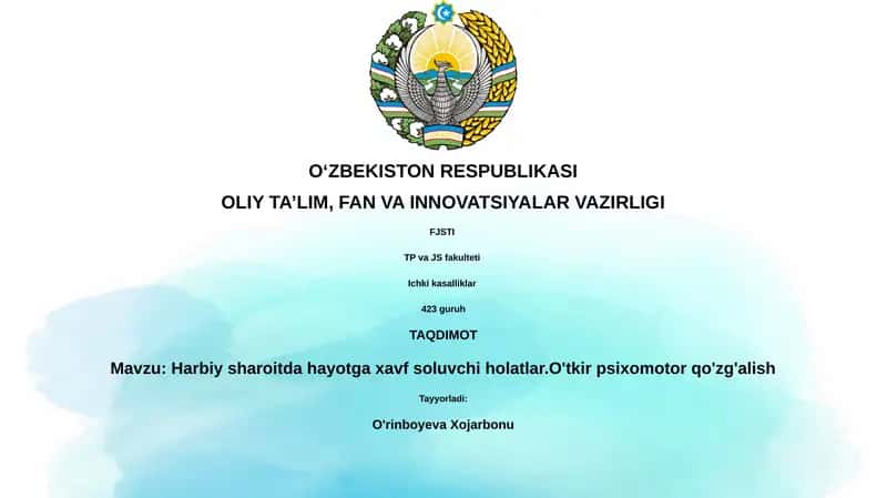 O'tkir psixomotor qo'zg'alish