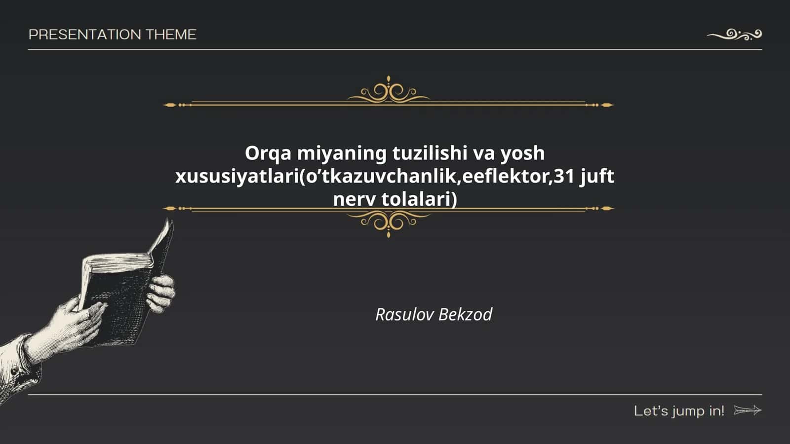 Orqa miyaning tuzilishi va yosh xususiyatlari