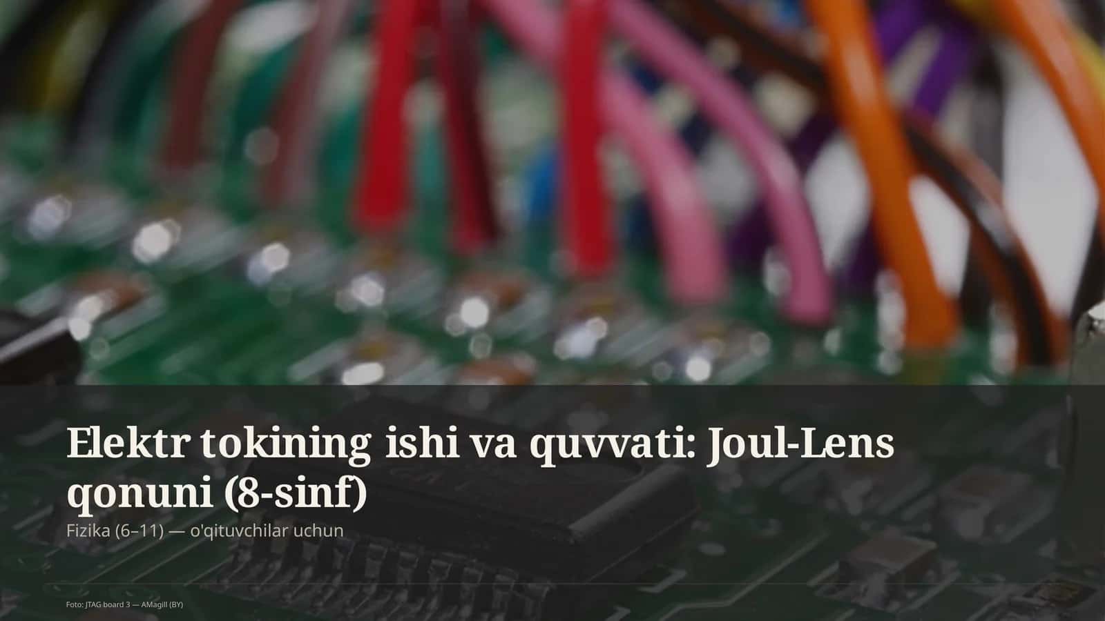 Elektr tokining ishi va quvvati: Joul-Lens qonuni (8-sinf)