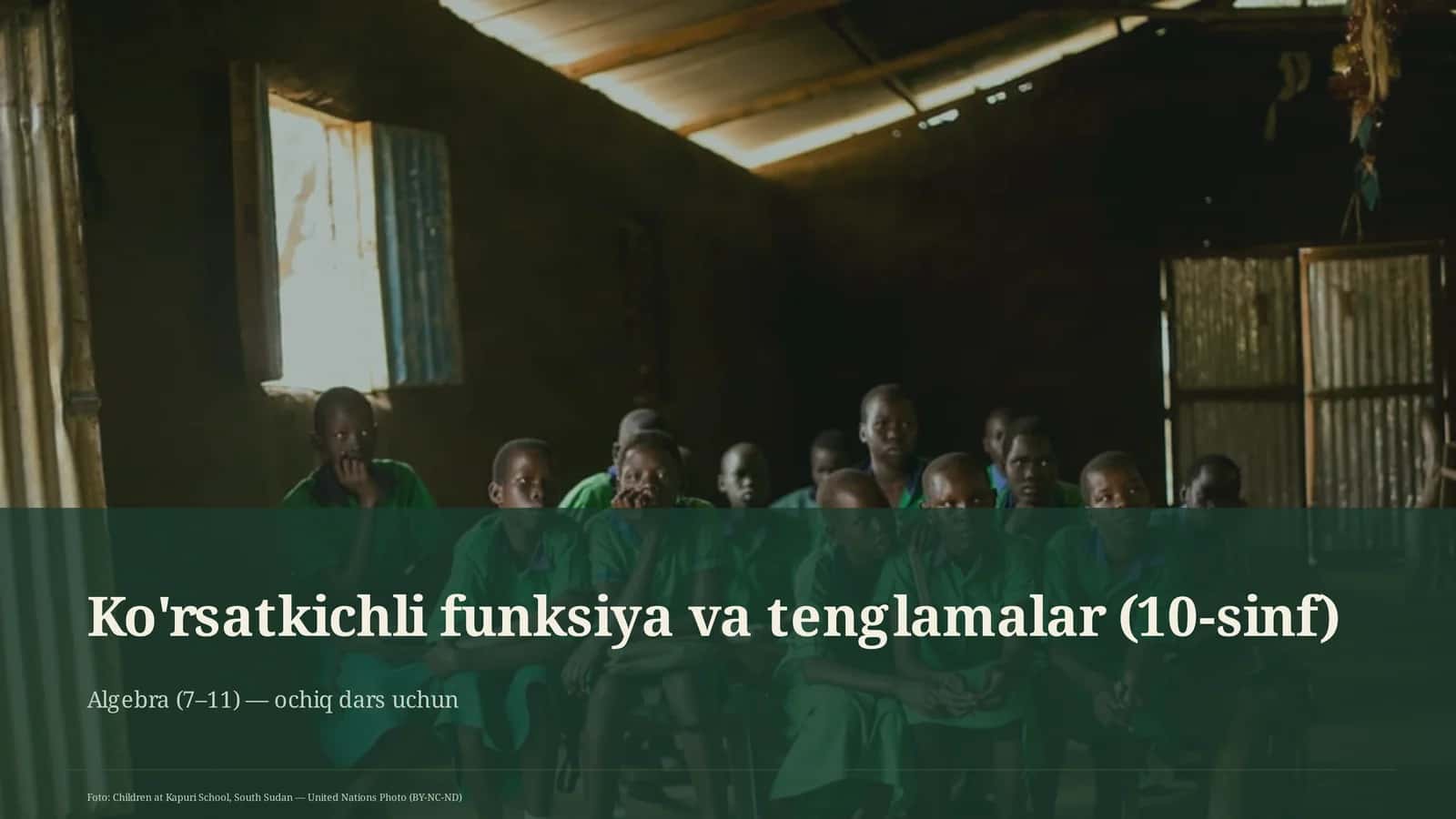 Ko'rsatkichli funksiya va tenglamalar (10-sinf)