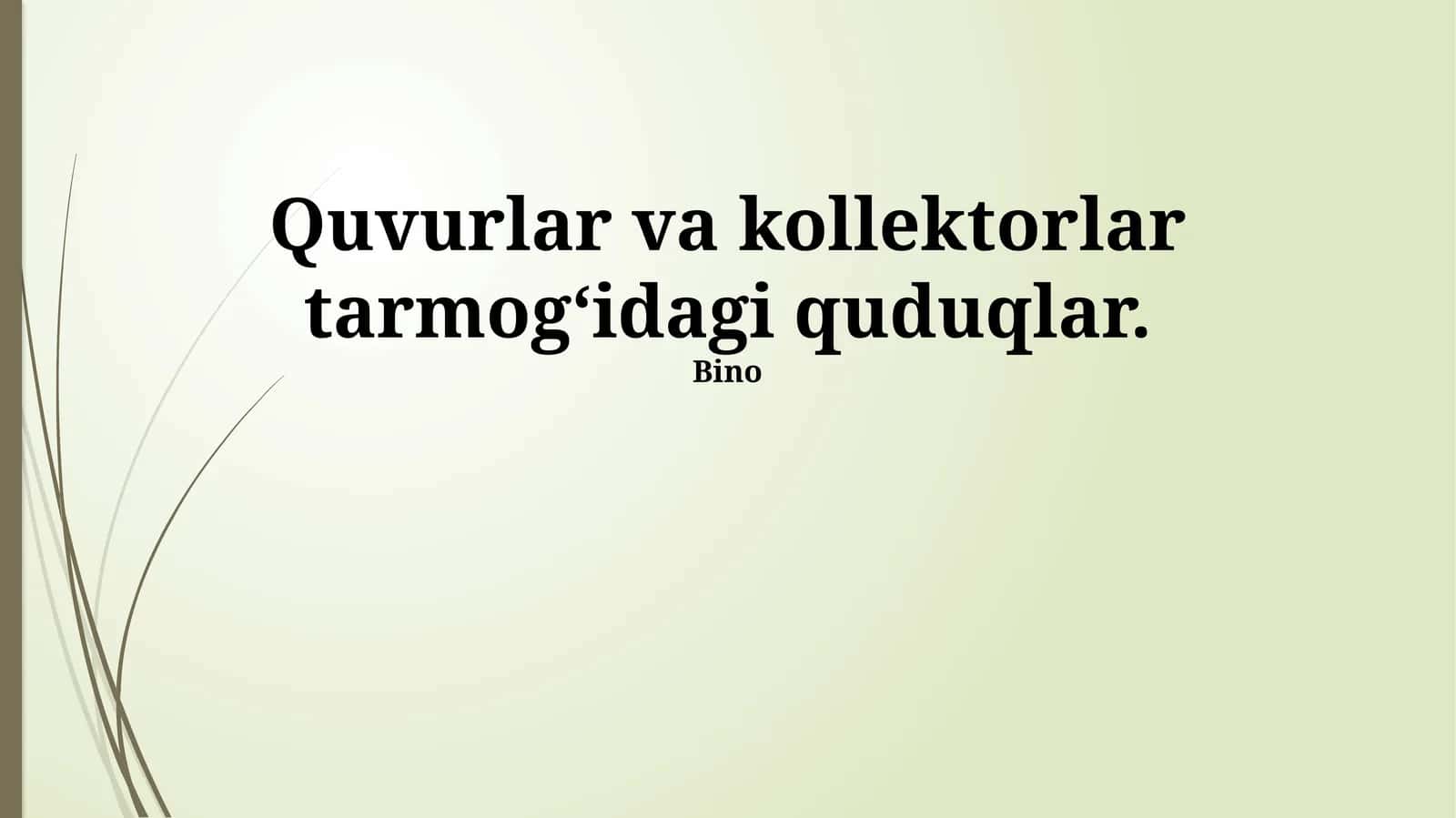 Quduqlar Tarmog'ining Boshqarilishi va Optimallashtirilishi