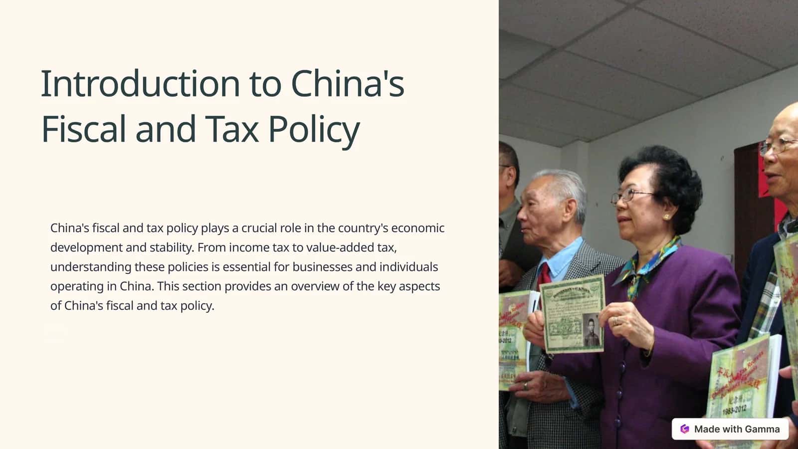 Introduction to China's Fiscal and Tax Policy