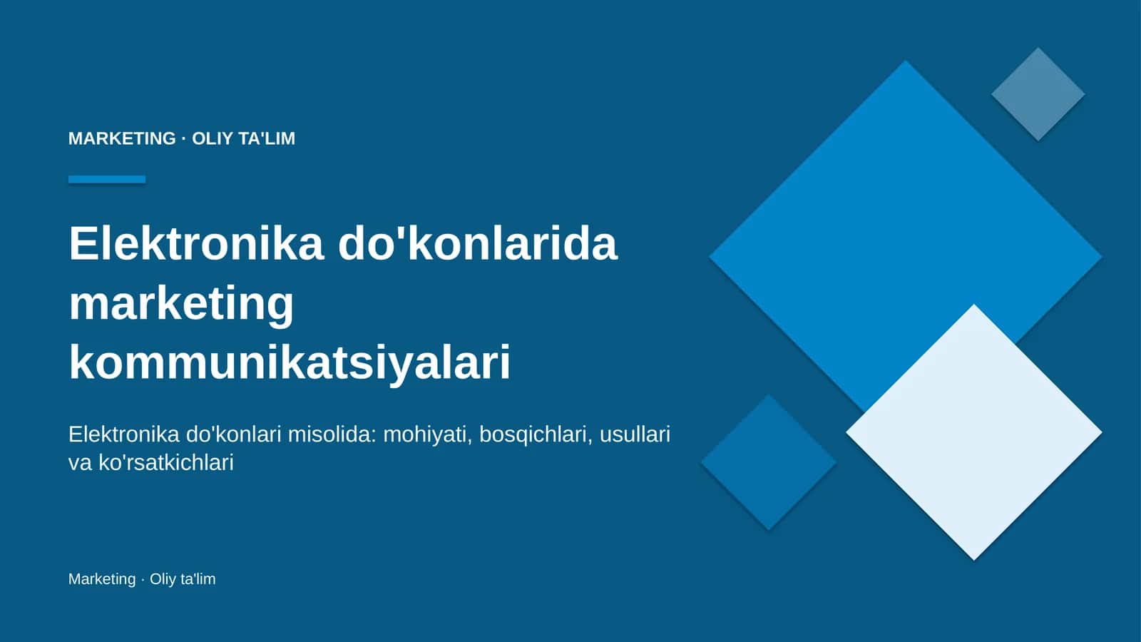 Elektronika do'konlarida marketing kommunikatsiyalari
