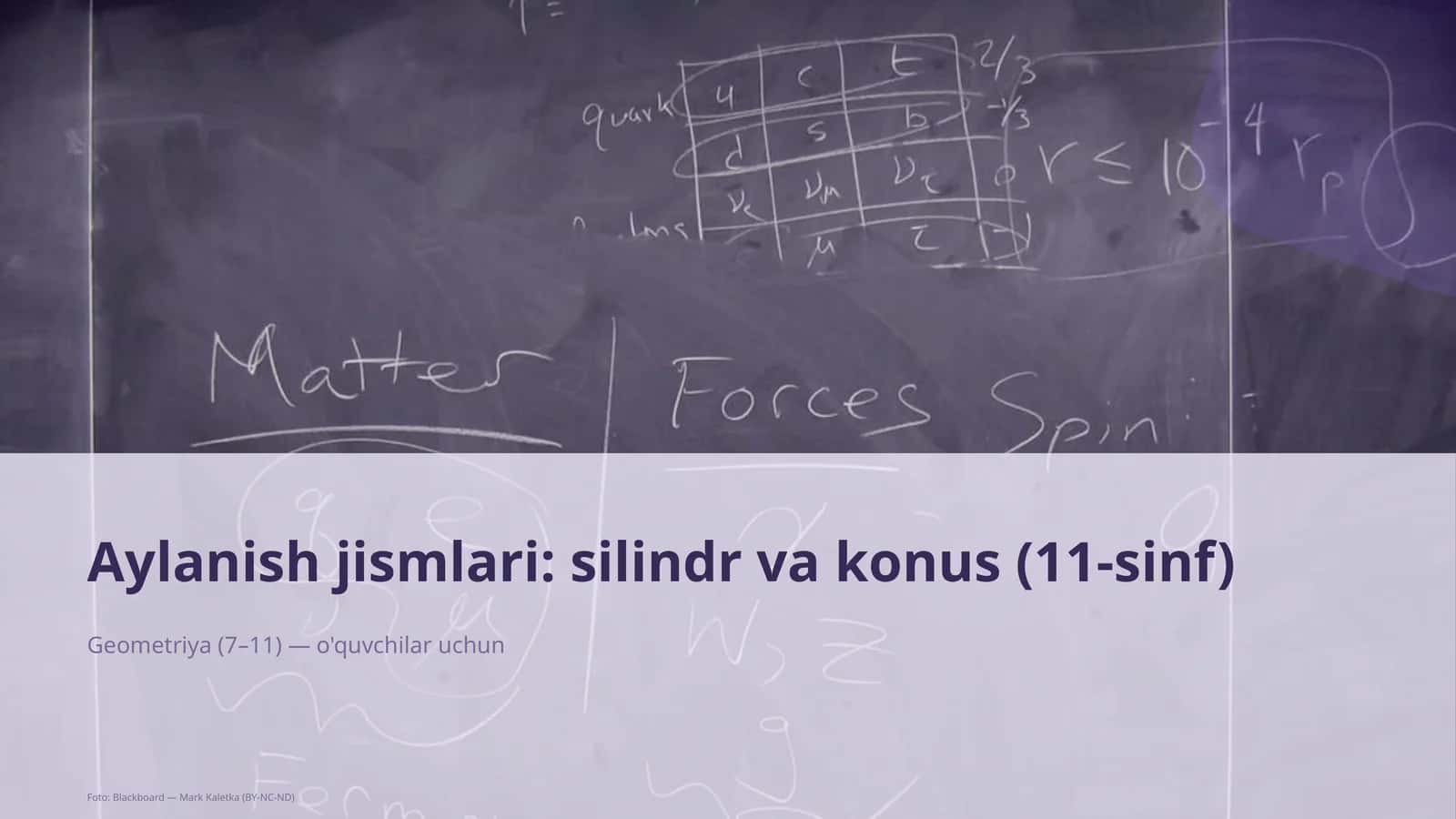 Aylanish jismlari: silindr va konus (11-sinf)