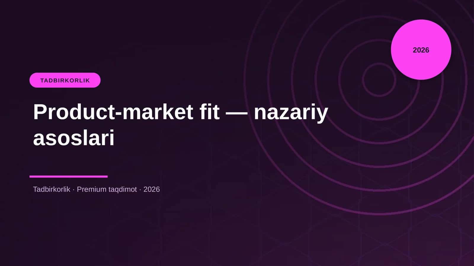 Product-market fit — nazariy asoslari