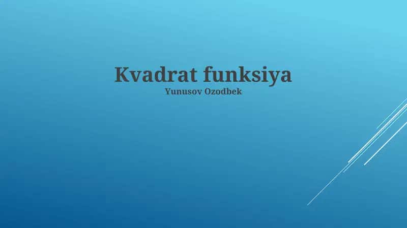 Kvadrat funksiya