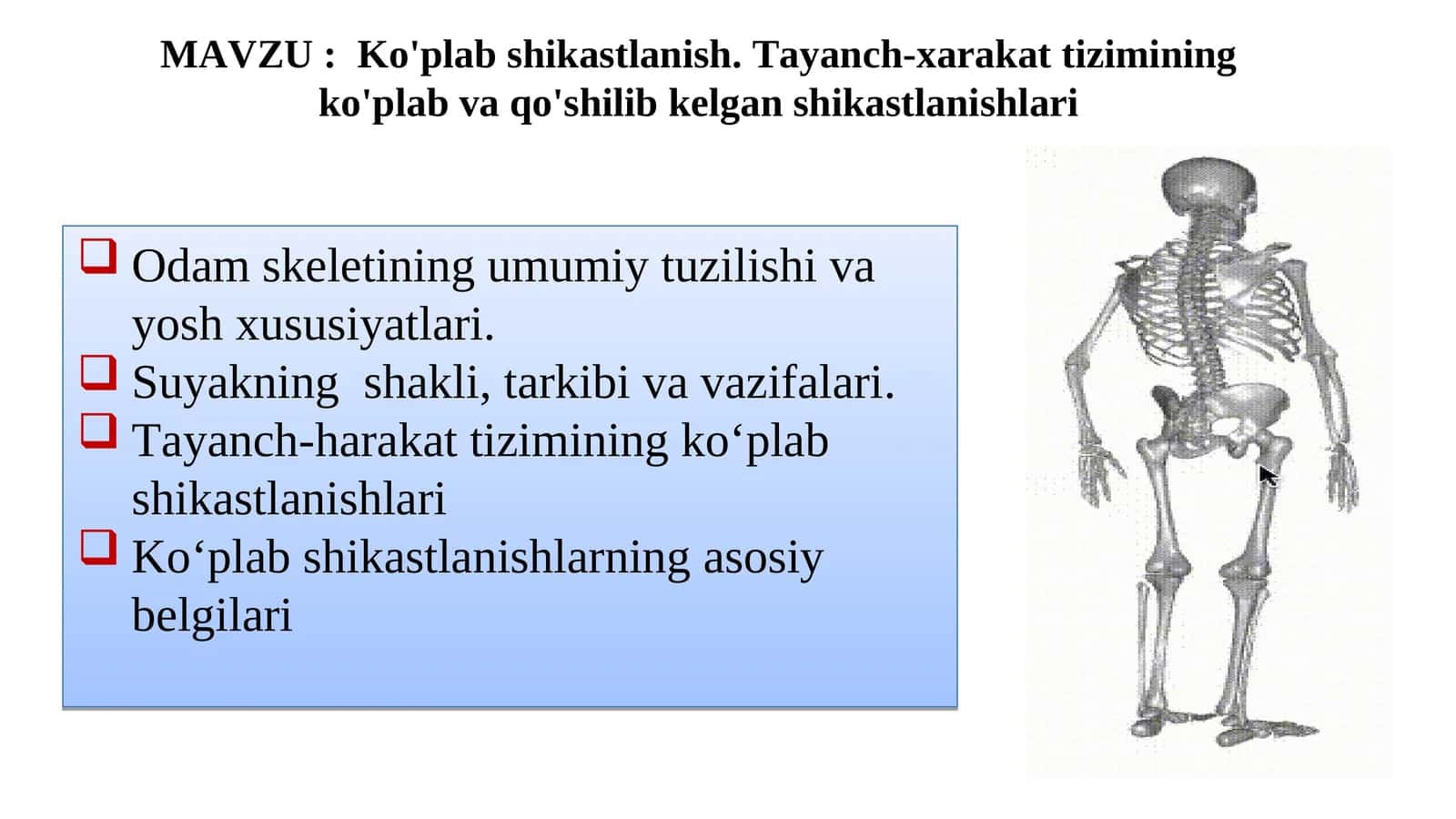 Ko'plab shikastlanish. Tayanch-xarakat tizimining ko'plab va qo'shilib kelgan shikastlanishlari