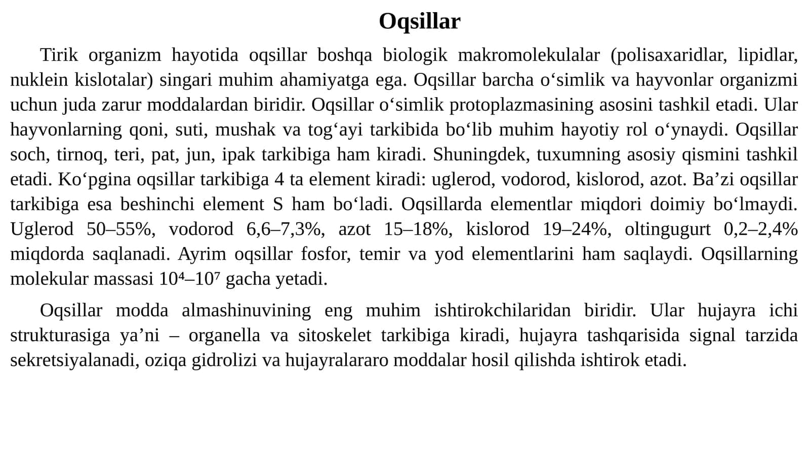 Oqsillar
