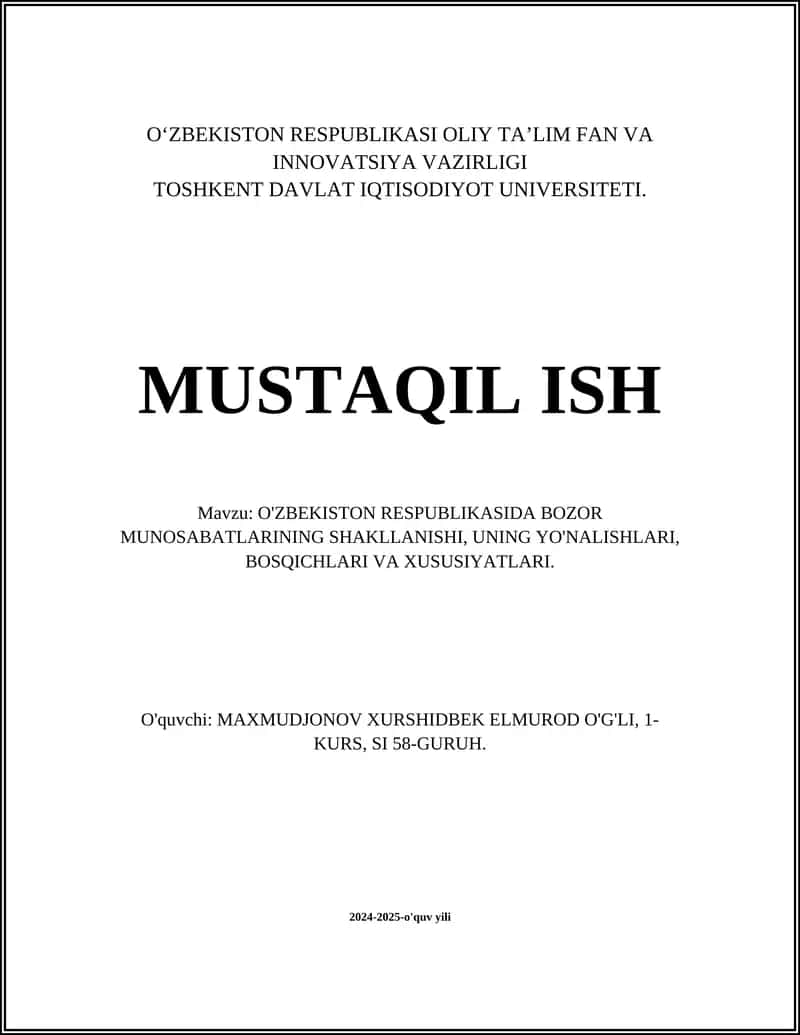 Bozor iqtisodiyoti