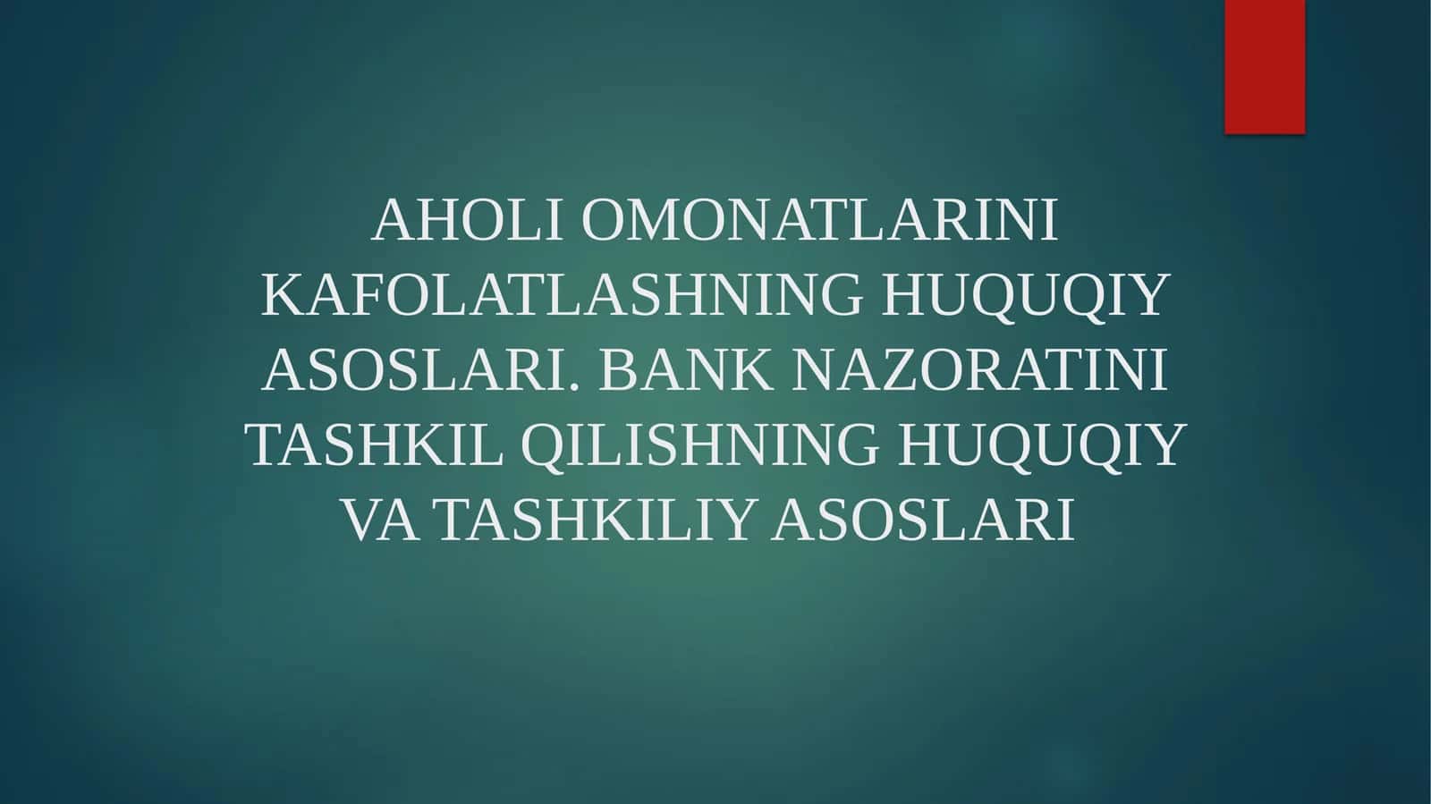 Omonatlar va kreditlar