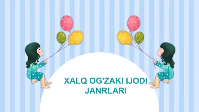 Xalqog'zakii jodii janrlari reja