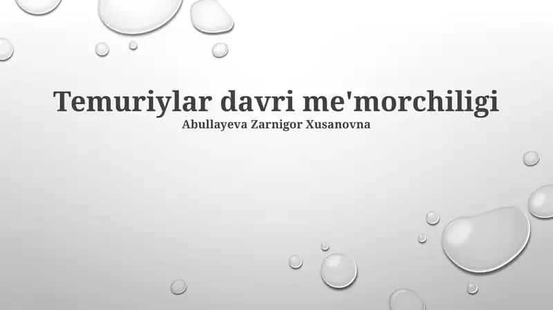 Temuriylar davri me'morchiligi