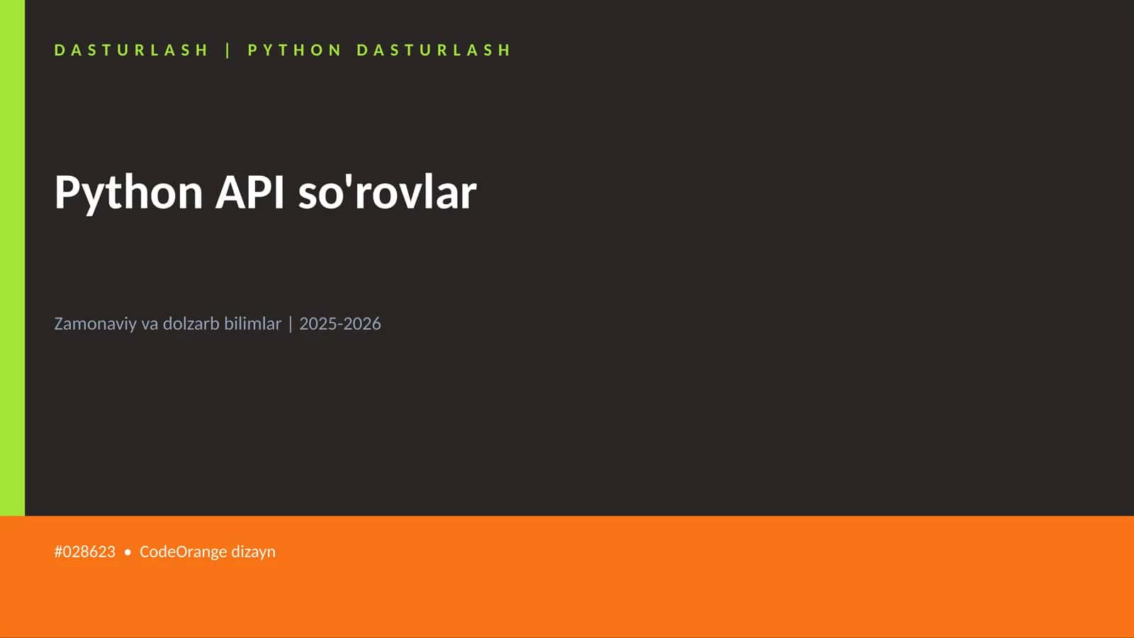 Python API so'rovlar