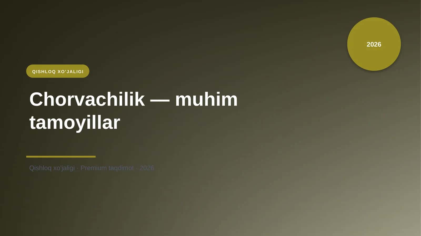 Chorvachilik — muhim tamoyillar