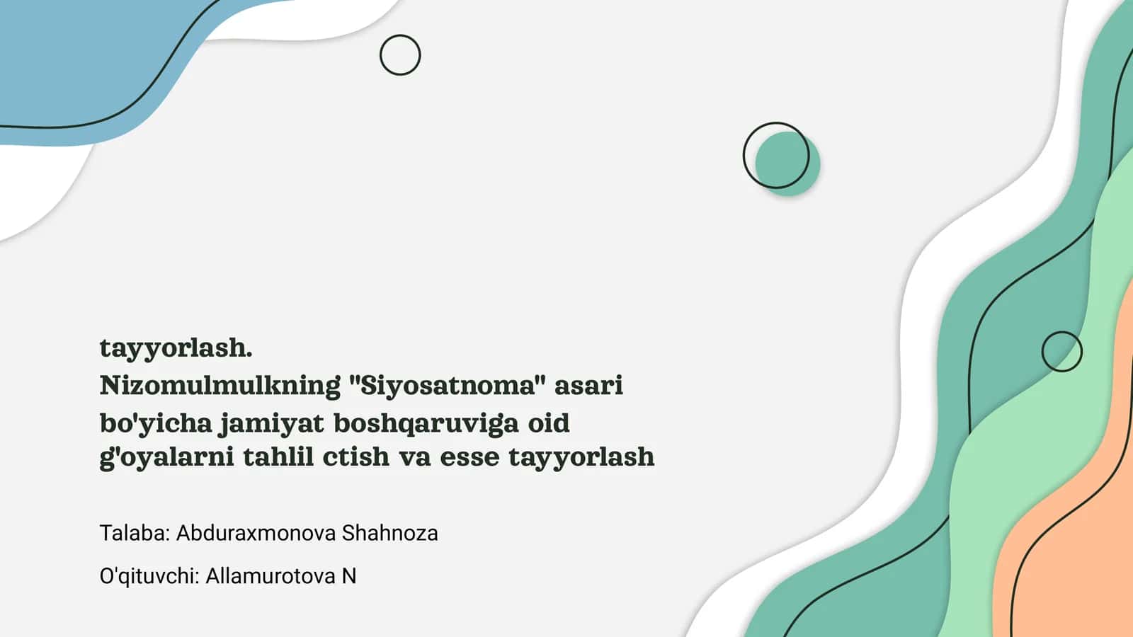 Nizomulmulkning Siyosatnoma asari