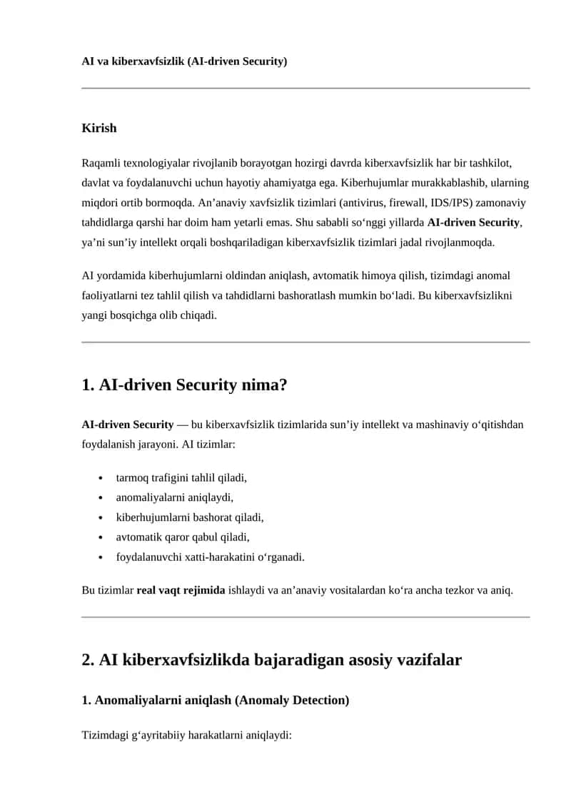 AI-driven Security
