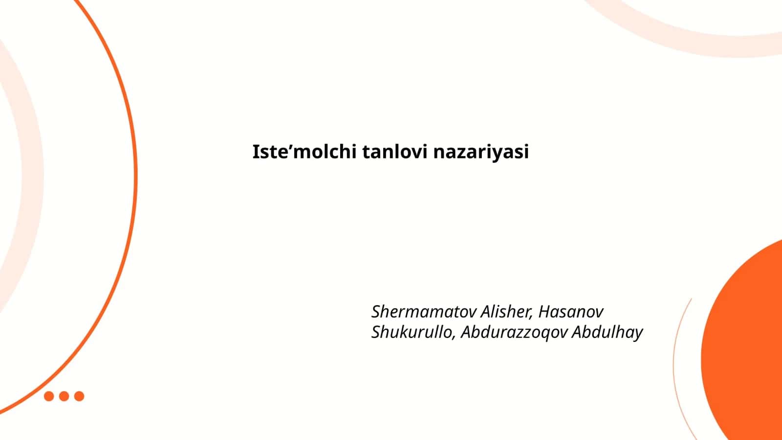 Isteʼmolchi tanlovi nazariyasi