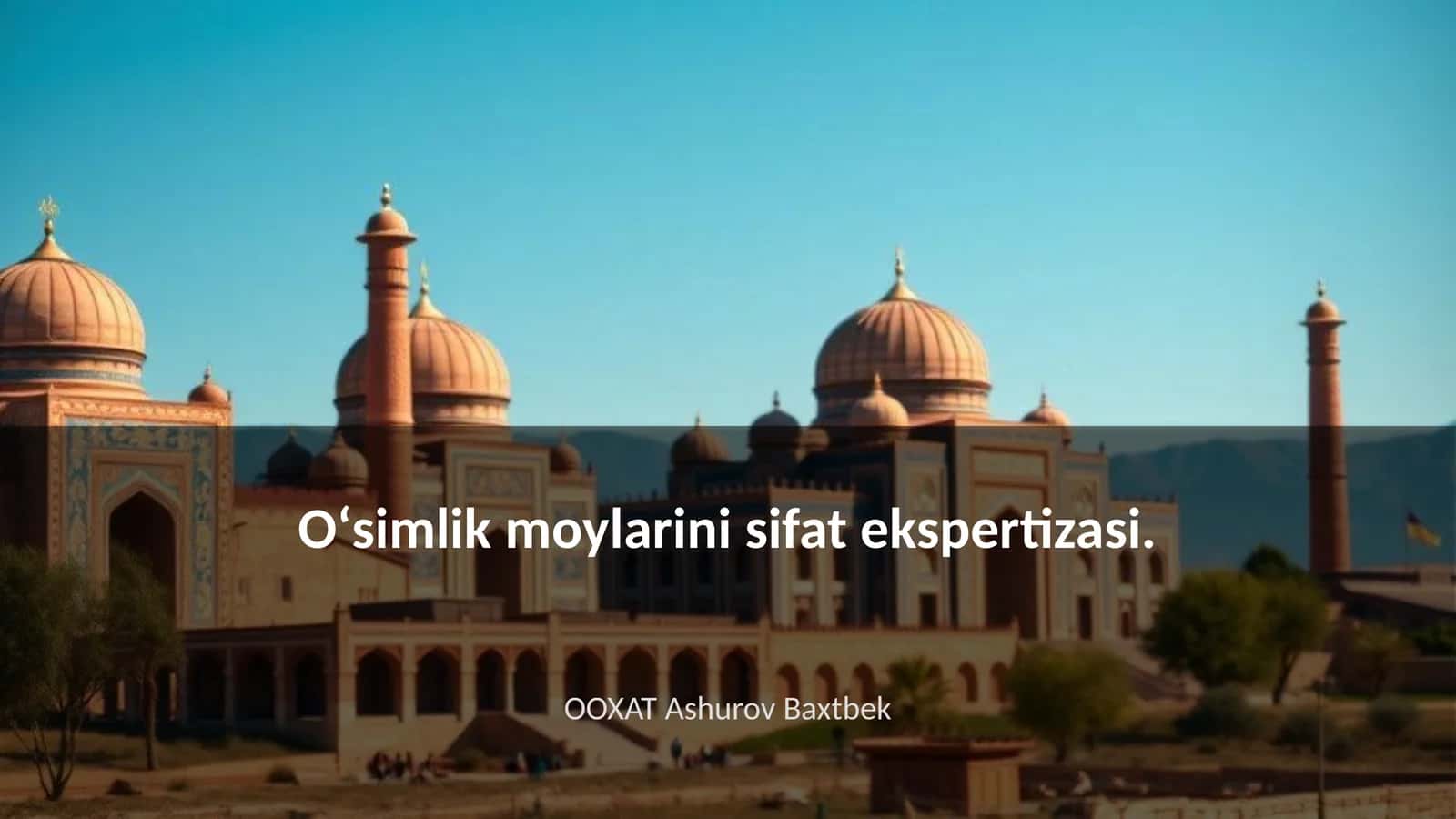 Oʻsimlik moylarini sifat ekspertizasi