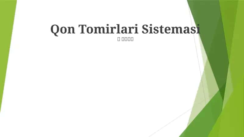 Qon Tomirlari Sistemasi