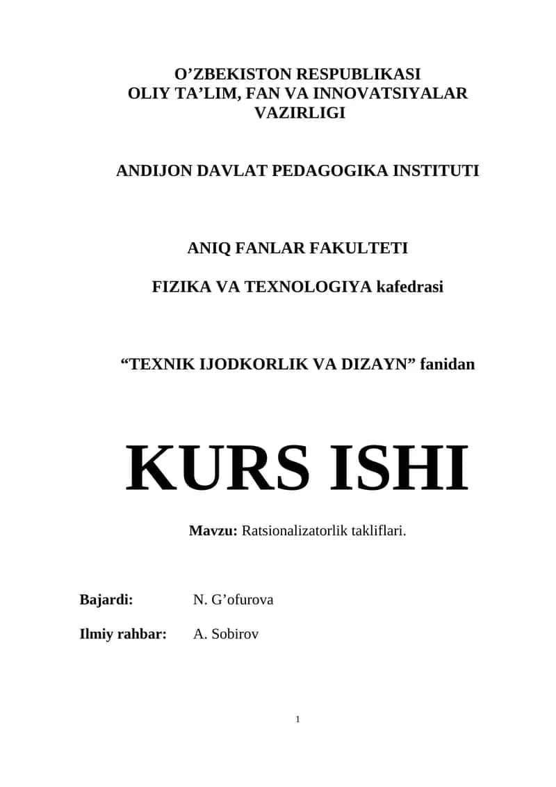 Ratsionalizatorlik Takliflari
