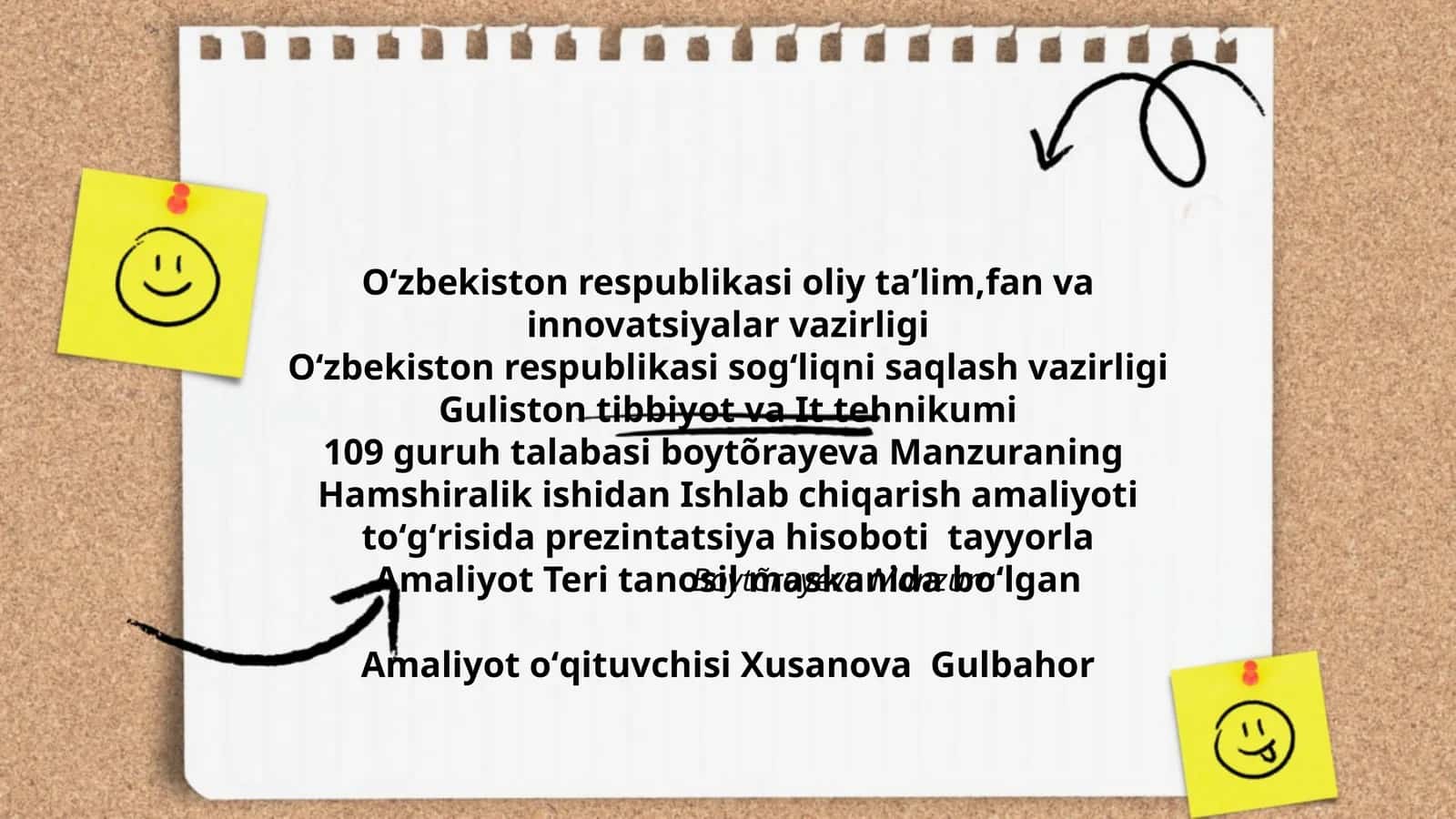 Hamshiralik ishi Ishlab chiqarish amaliyoti prezintatsiya
