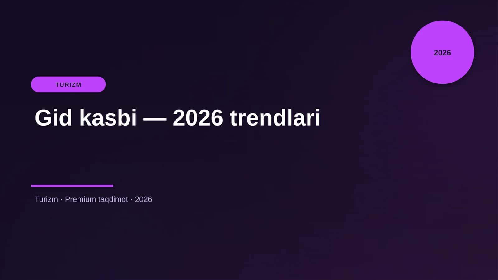 Gid kasbi — 2026 trendlari