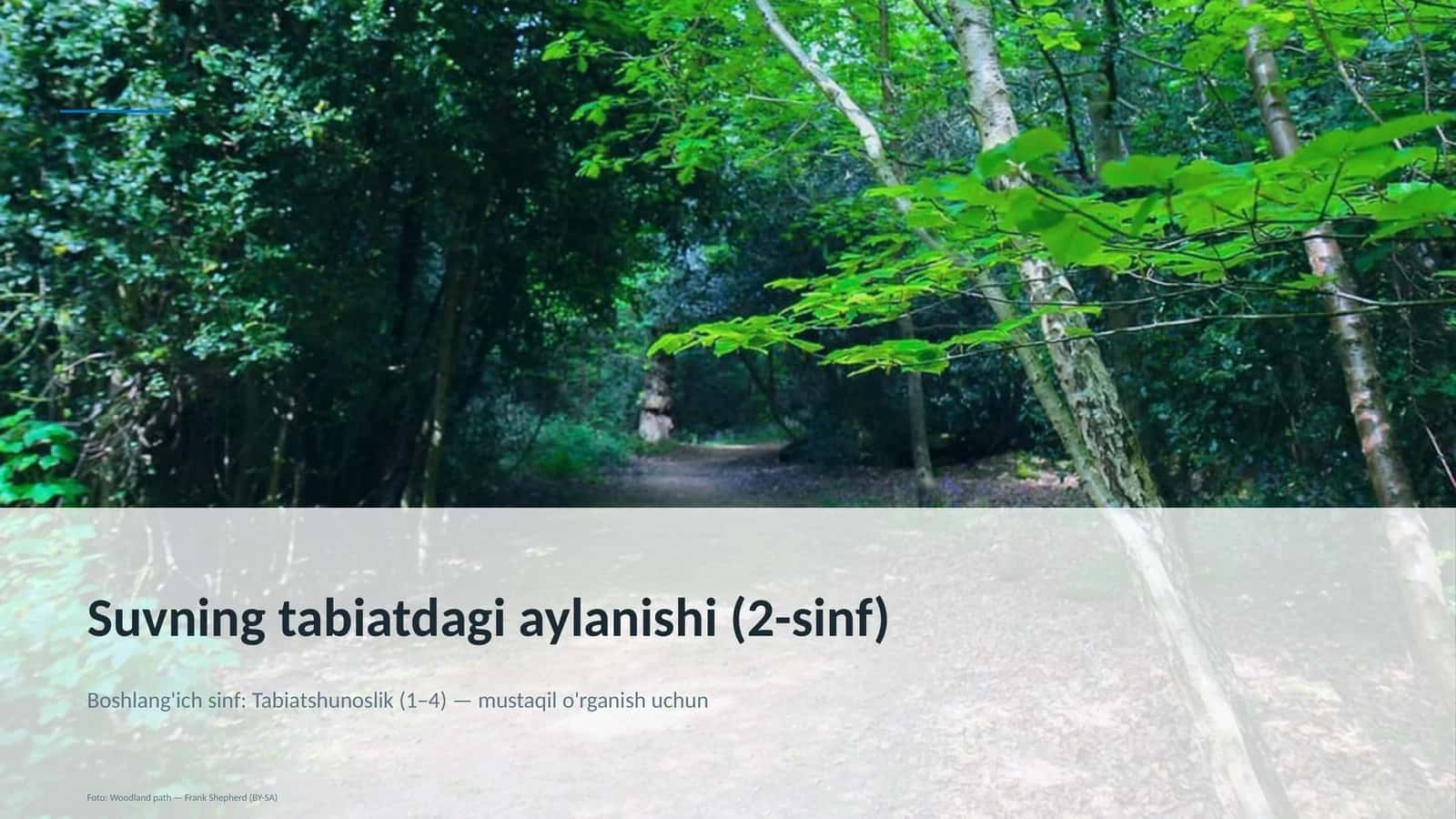 Suvning tabiatdagi aylanishi (2-sinf)