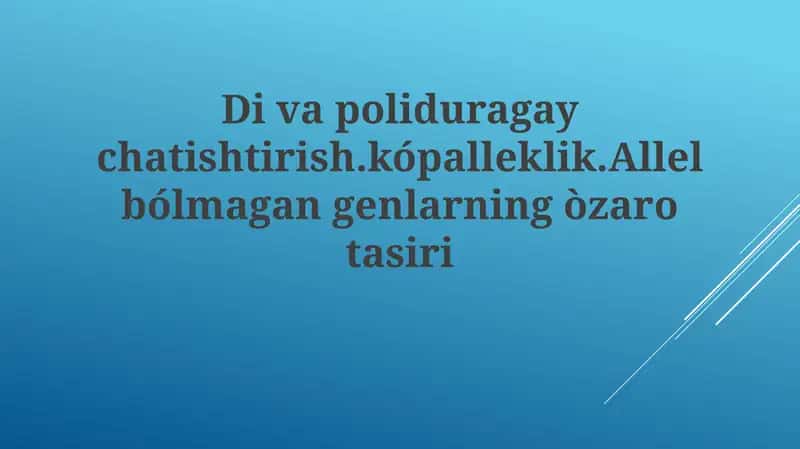 Epistaz turlari