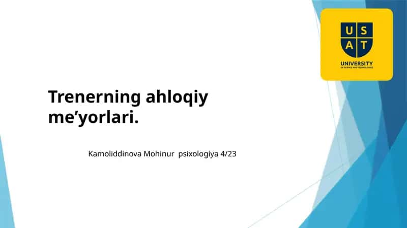 Trenerning Axloqiy Me'yorlari