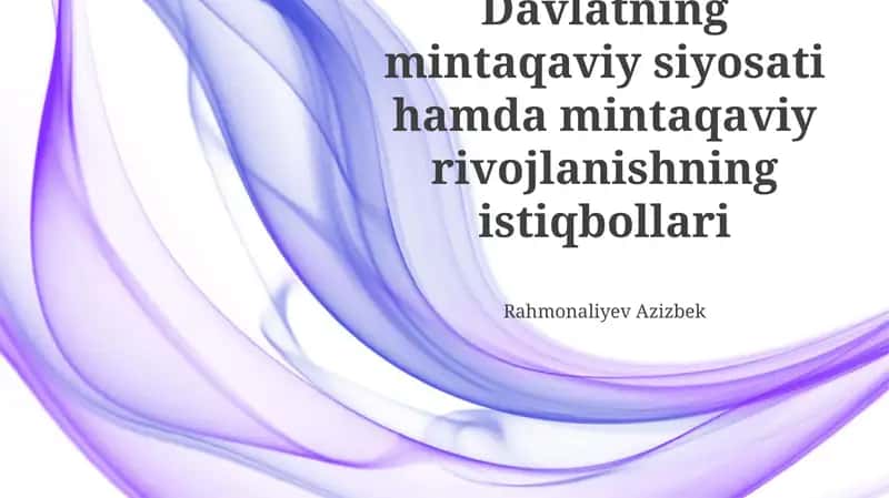 Turizmning mintaqaviy rivojlanishdagi roli