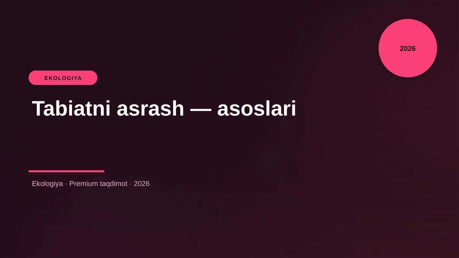 Tabiatni asrash — asoslari