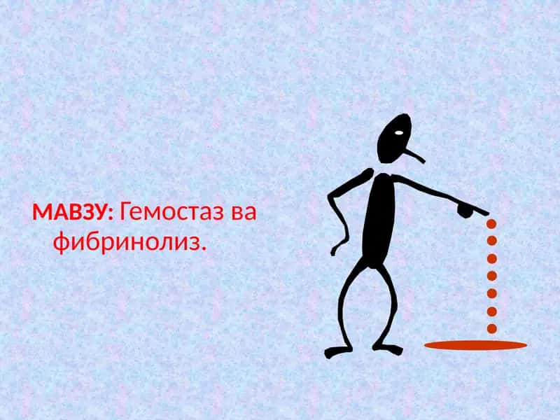 Гемостаз ва фибринолиз