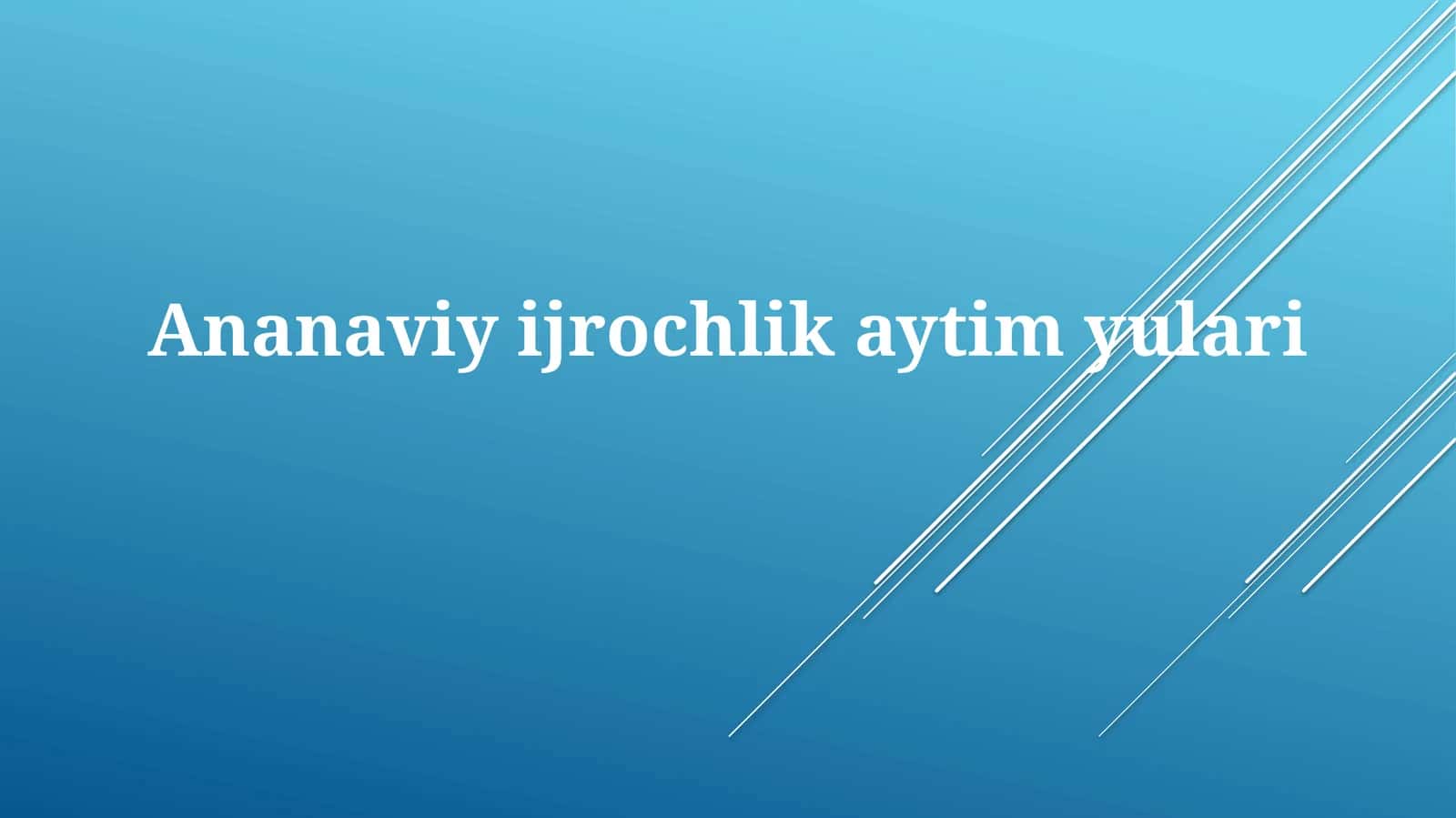 Teatr va drama an'analari