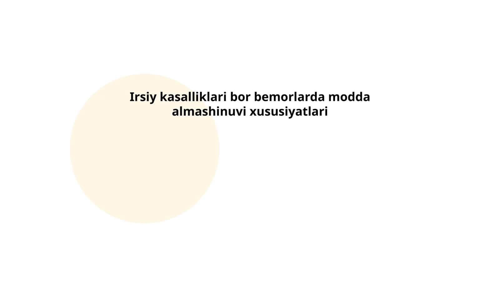 Irsiy kasalliklari bor bemorlarda modda almashinuvi xususiyatlari