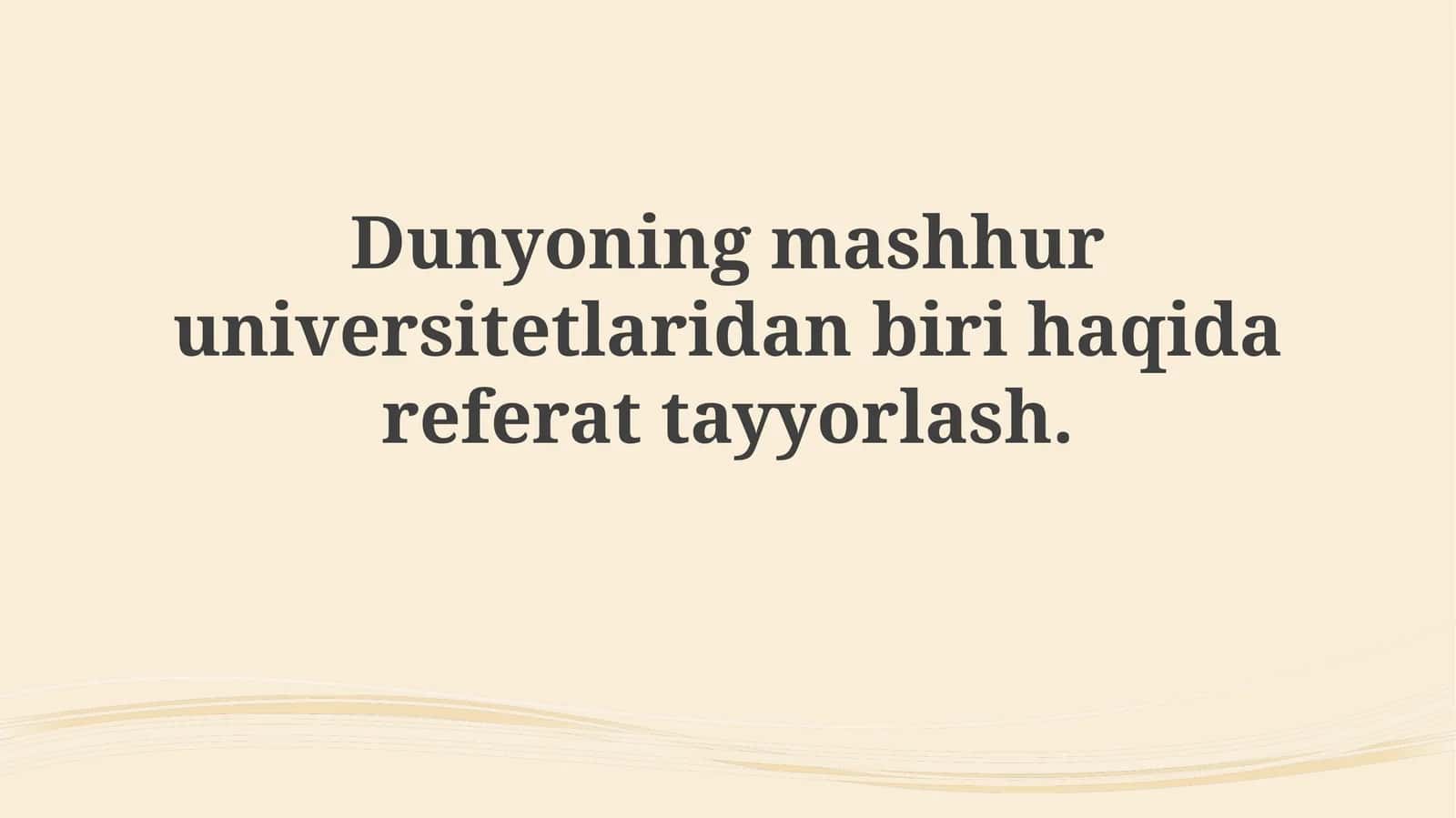 Dunyoning mashhur universitetlari