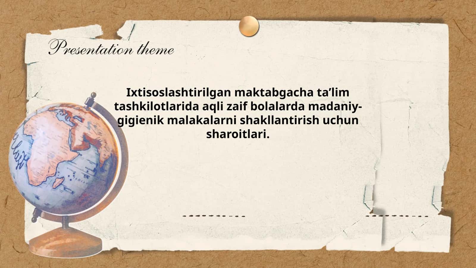Ixtisoslashtirilgan maktabgacha ta’lim tashkilotlarida aqli zaif bolalarda madaniy-gigienik malakalarni shakllantirish uchun sharoitlari