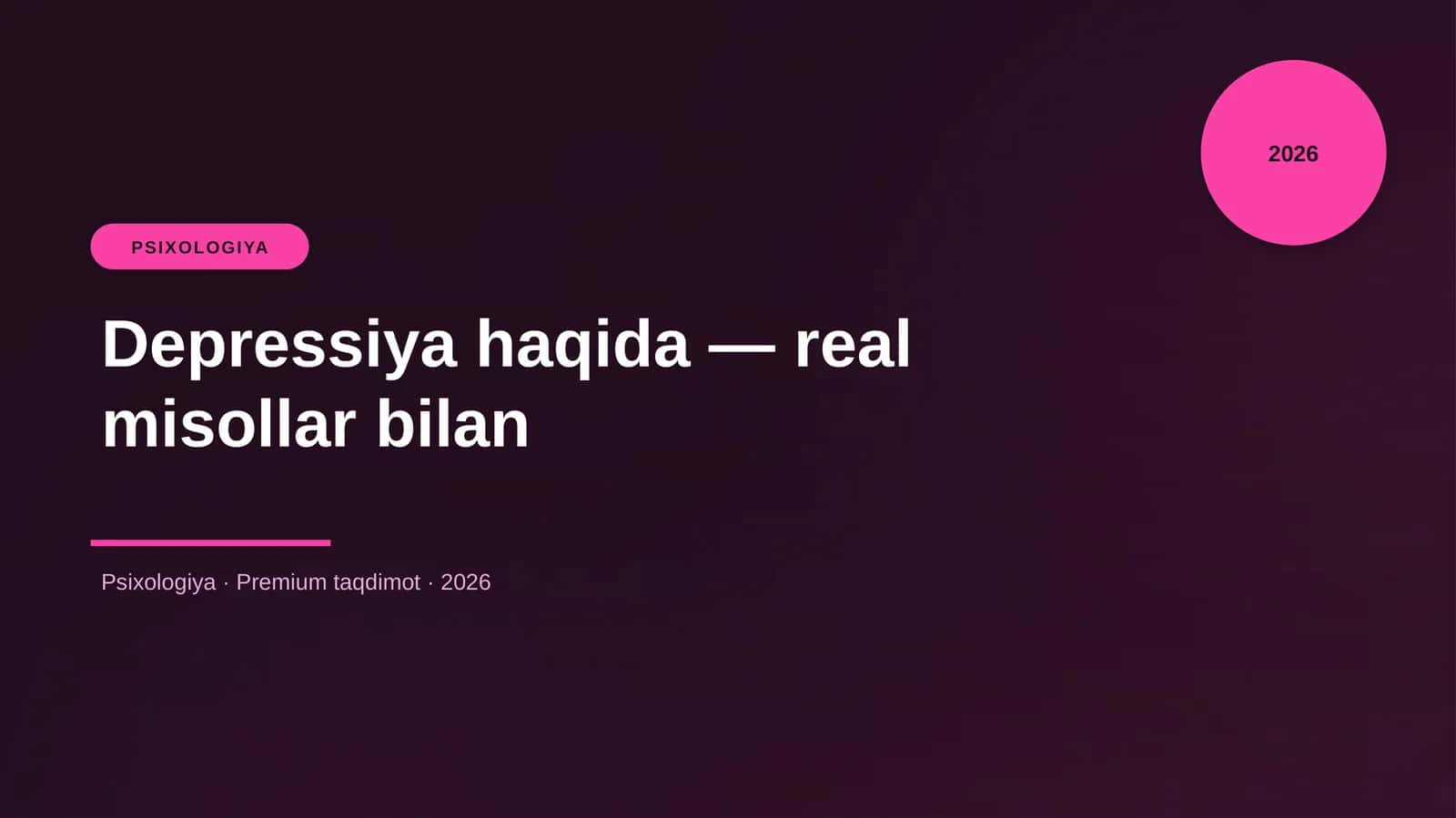 Depressiya haqida — real misollar bilan