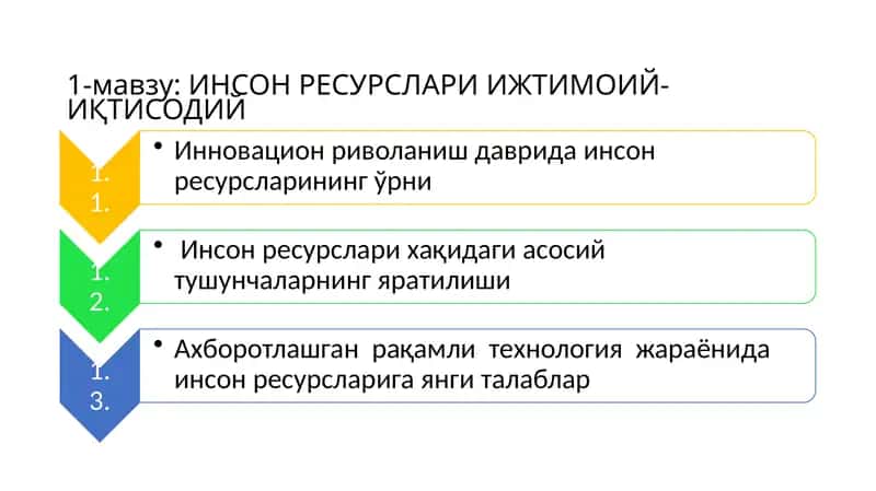 ИНСОН РЕСУРСЛАРИ ИЖТИМОИЙ-ИҚТИСОДИЙ