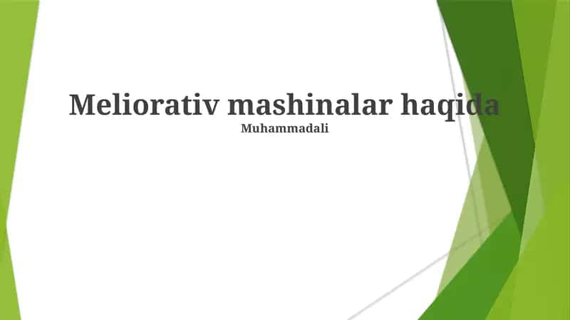 Meliorativ mashinalar