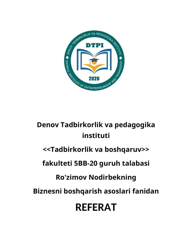 Biznesni tashkil etish