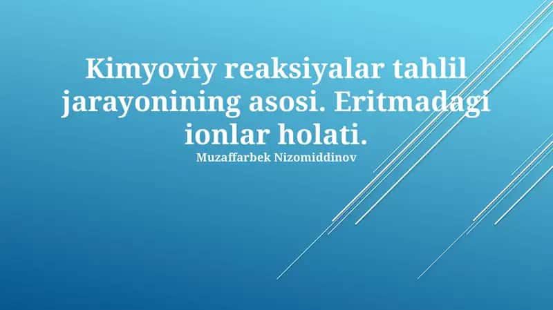 Eritmadagi Ionlar
