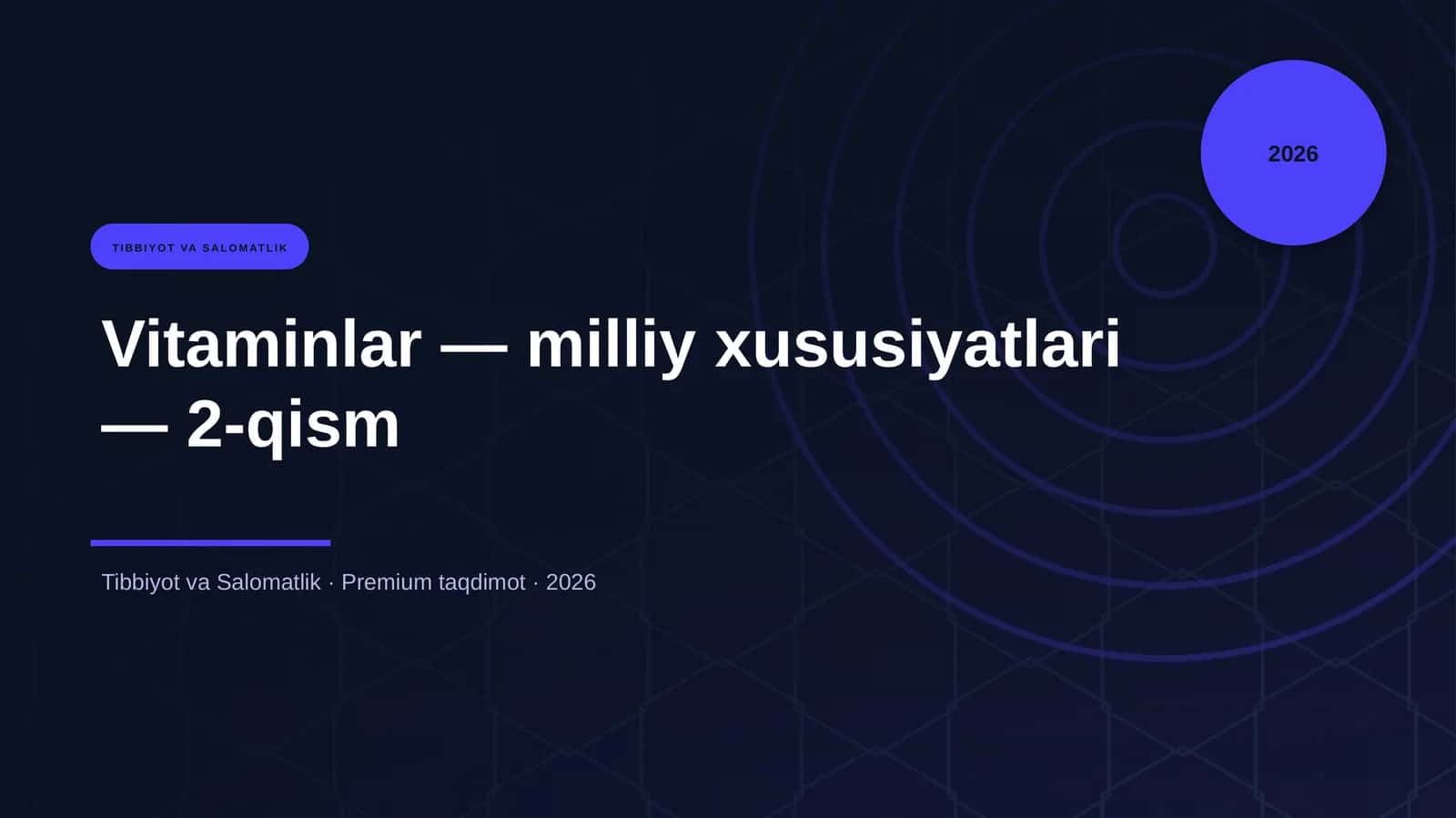 Vitaminlar — milliy xususiyatlari — 2-qism