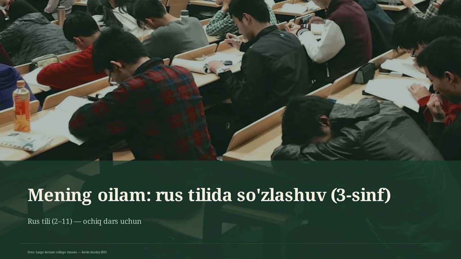 Mening oilam: rus tilida so'zlashuv (3-sinf)