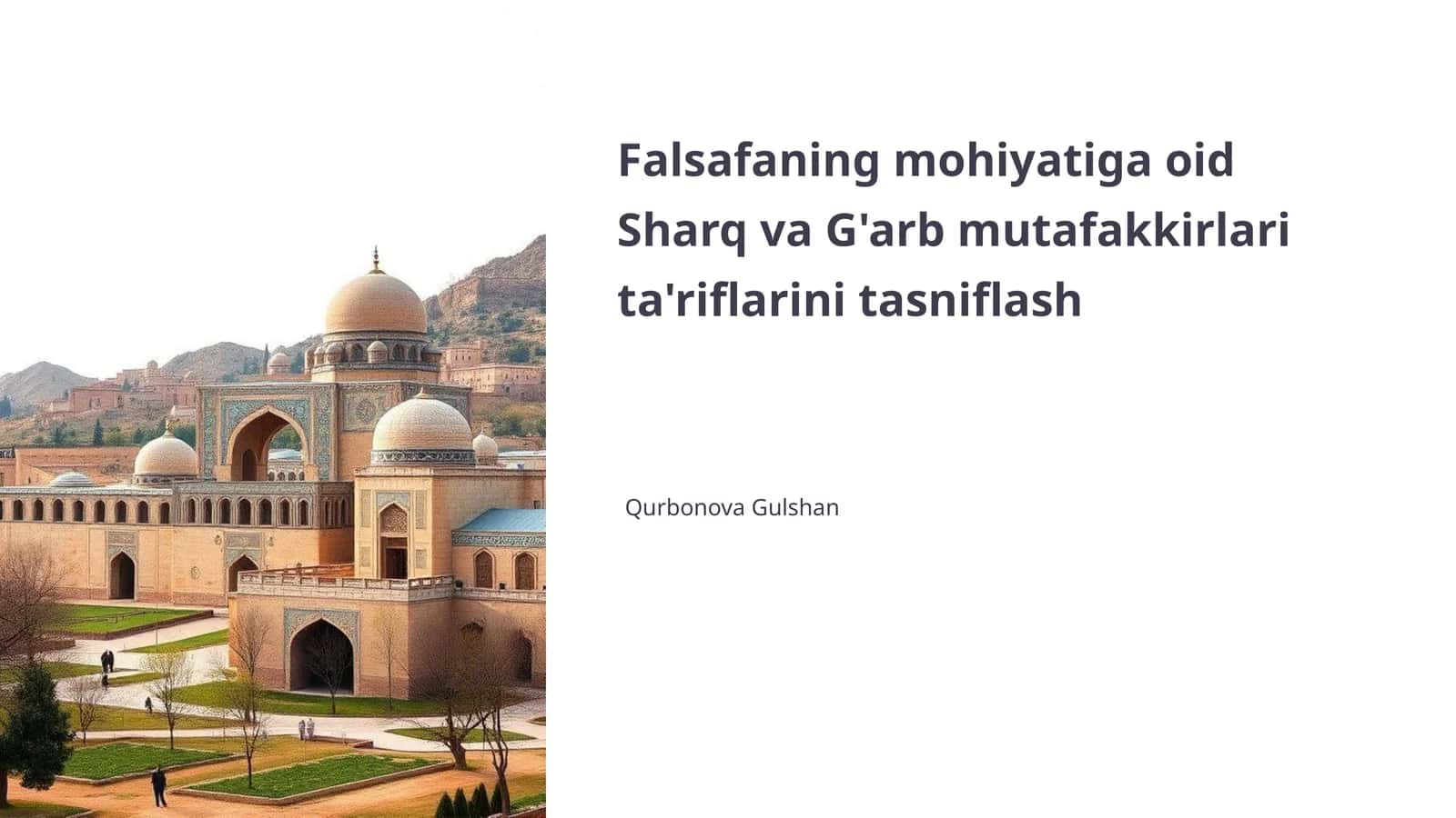 Sharq va G'arb falsafasi