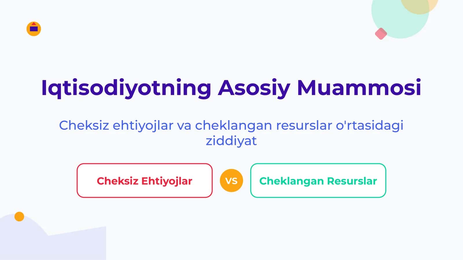 Iqtisodiyotning Asosiy Muammosi