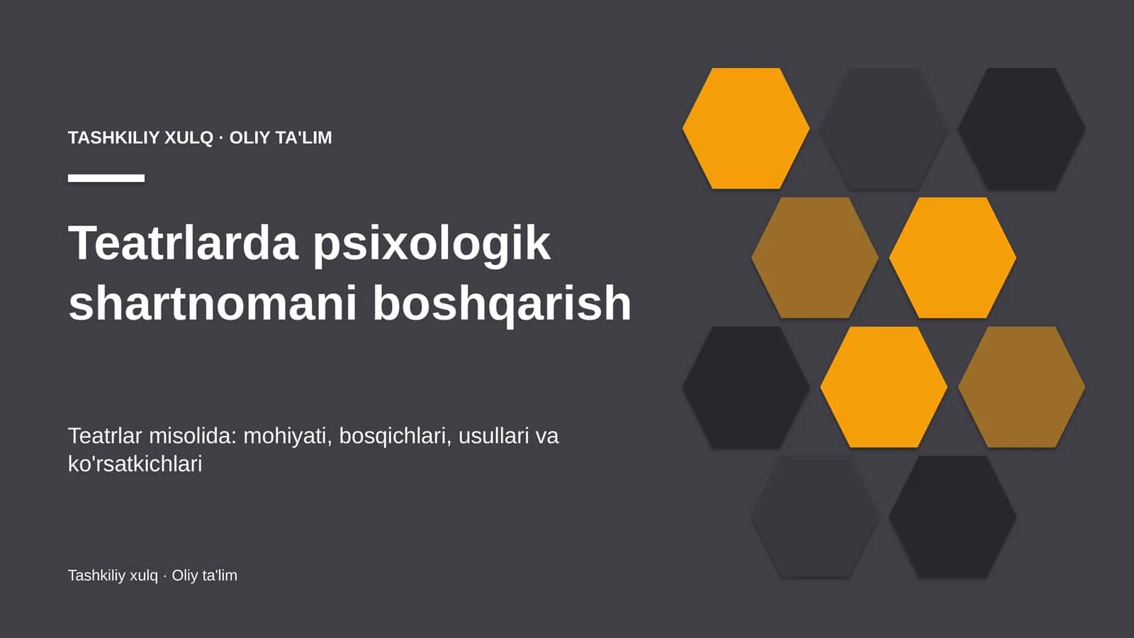 Teatrlarda psixologik shartnomani boshqarish