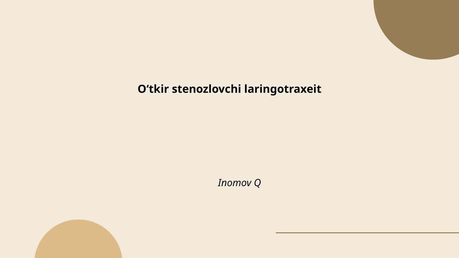 Oʻtkir stenozlovchi laringotraxeit